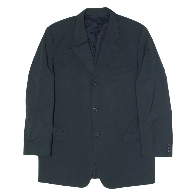 CERRUTI Mens Blazer Jacket Black Wool XL