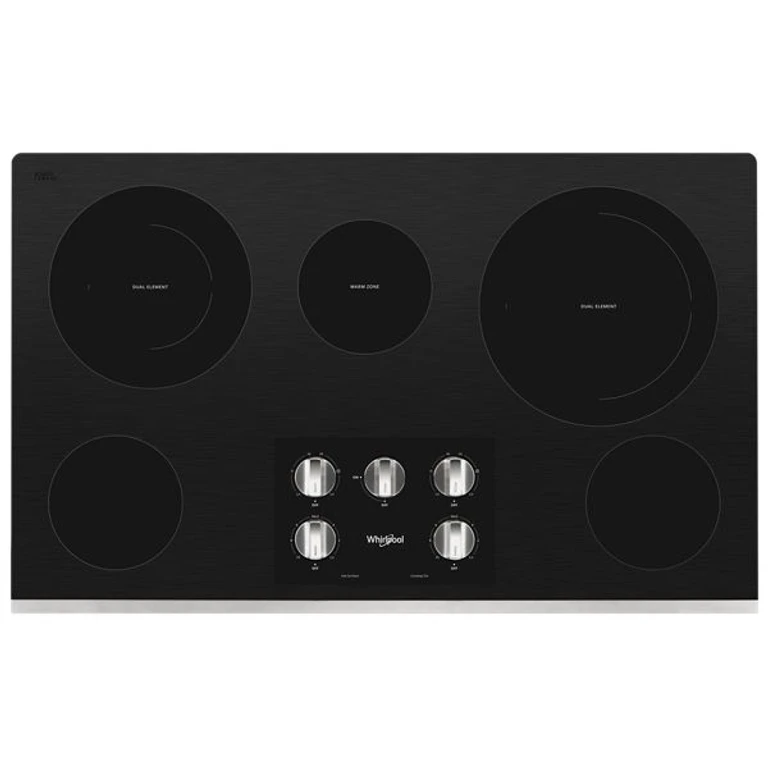 36 in. Electric Ceramic Glass Cooktop with Two Dual Radiant Elements in Black 36 in. WCE77US6HB