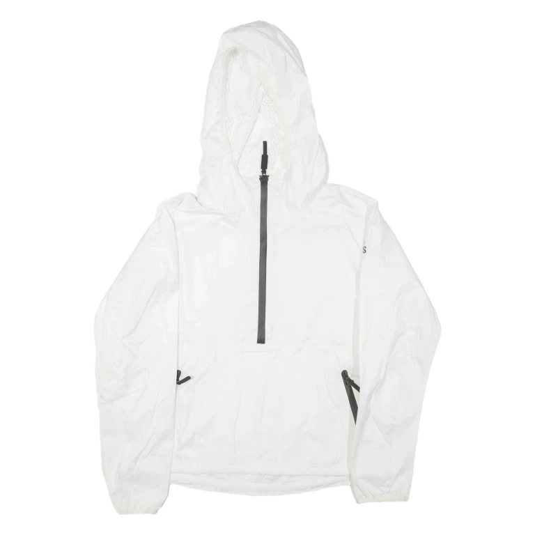 ADIDAS Womens Anorak Jacket White Hooded L