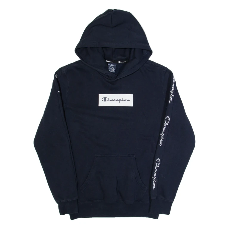 CHAMPION Mens Blue Hoodie S