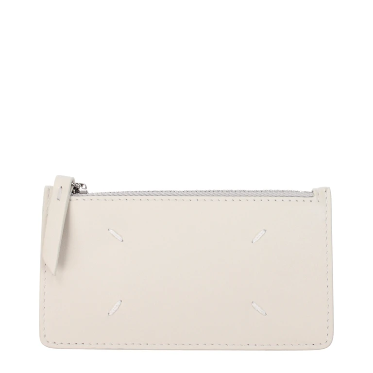 Beige Leather Wallet - Women