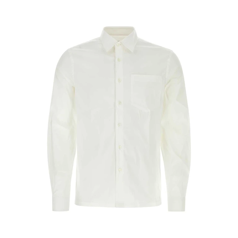 Prada White Poplin Shirt Bianco Camicie - Men