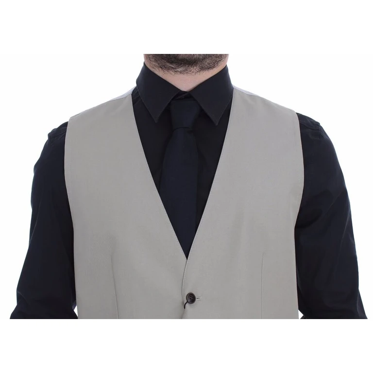 Dolce & Gabbana Beige Cotton Silk Blend Dress Vest Blazer Material - Men