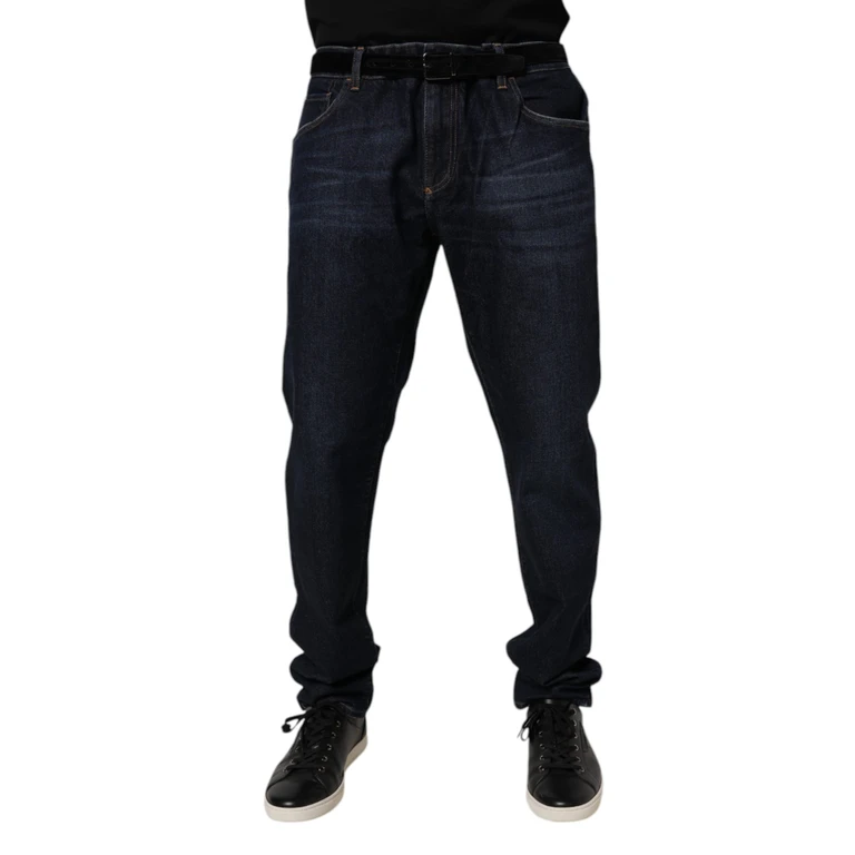 Dolce & Gabbana Dark Blue Cotton Stretch Skinny Denim Jeans Elastane Clothing - Men