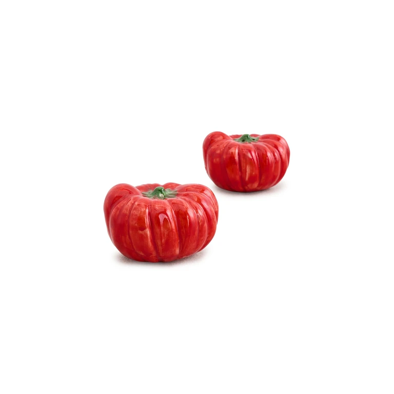 Ceramic Tomato Salt and Pepper Shaker Set Tomatoes/Green One Size