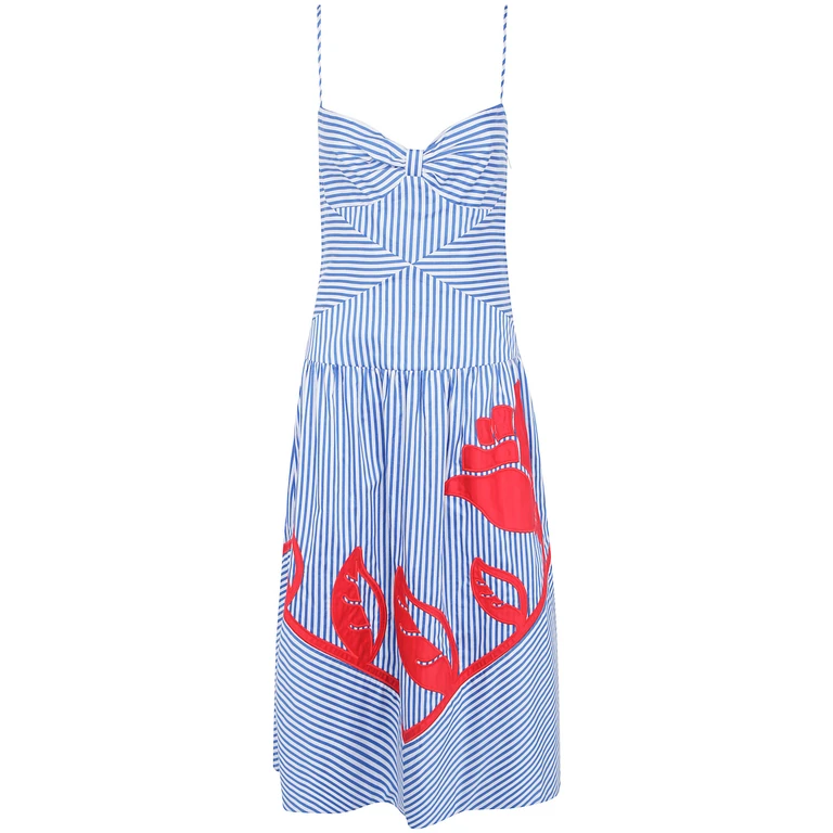 Dress Striped Sleeveless "Sky Stripes"
