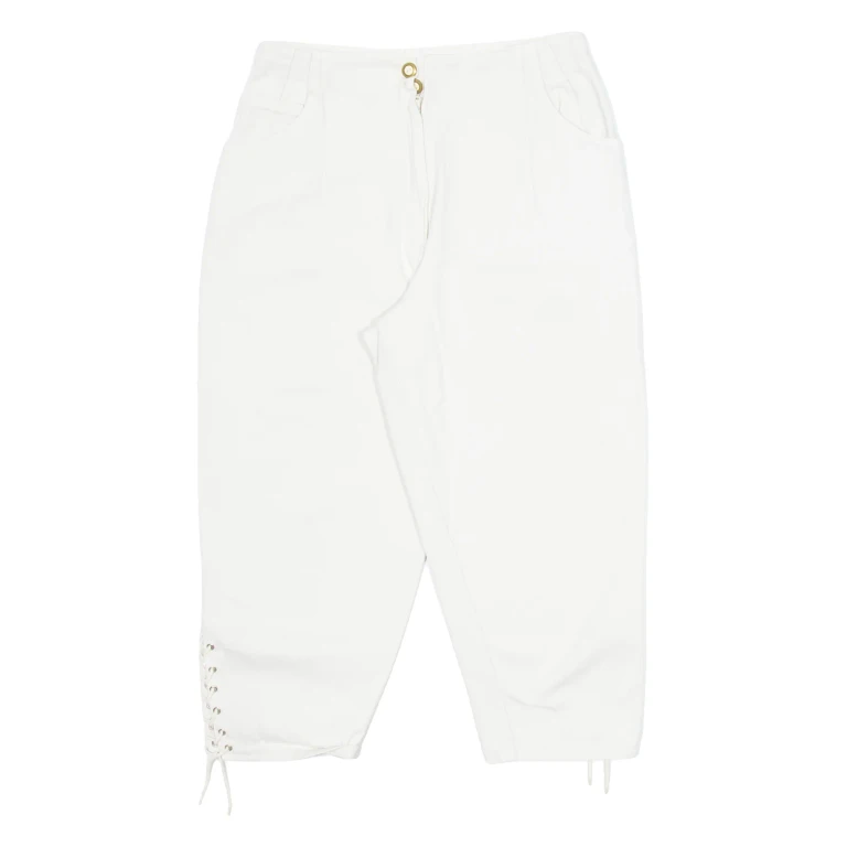 Womens Pedal Pushers Shorts Cream Slim S W28