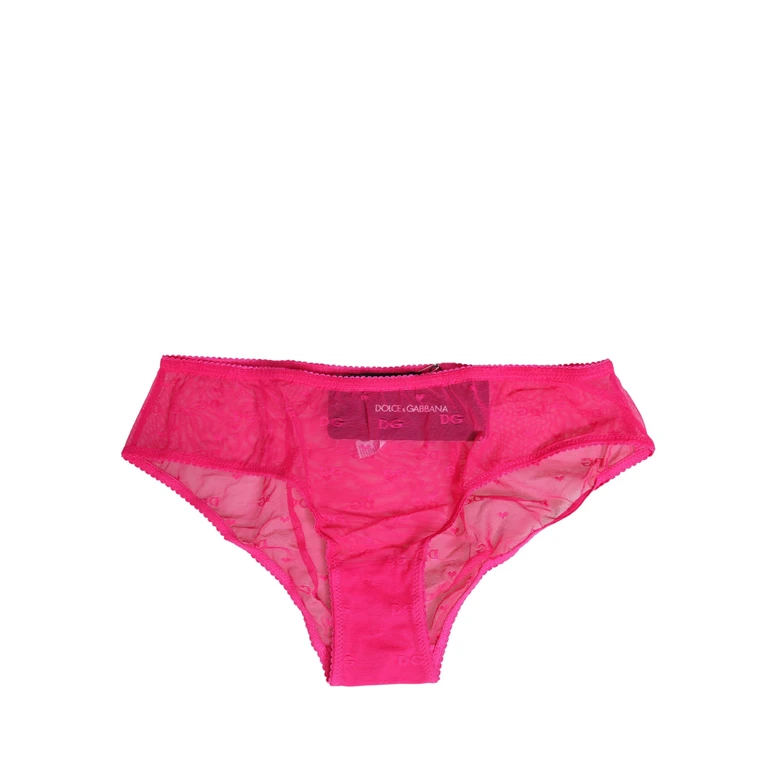Pink Lace Cheekini Lingerie Panty Brief Underwear Elastane Nylon Clothing - Women