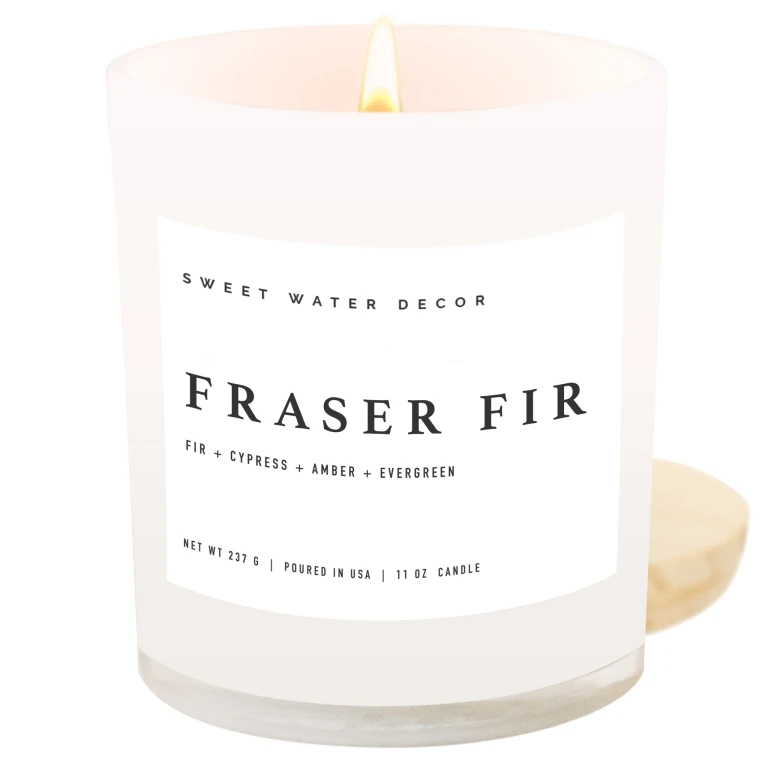 Fraser Fir Soy Candle - White Jar - 11 oz
