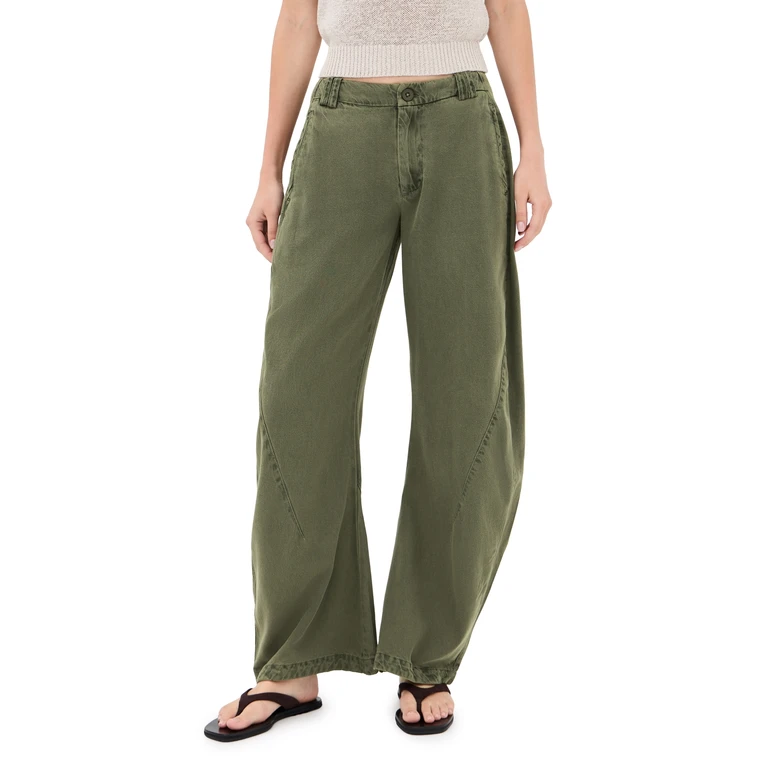 Free People Spotlight Washed Trousers Dusty Olive 10