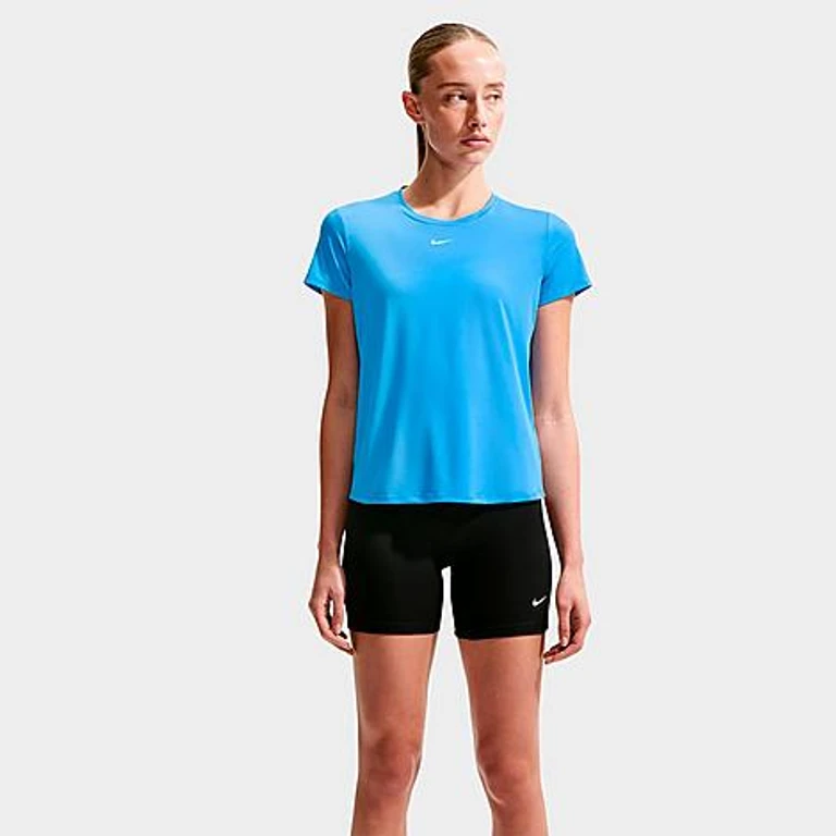 Nike Women's One Classic Dri-FIT Short-Sleeve T-Shirt in University Blue/White Size: XXS