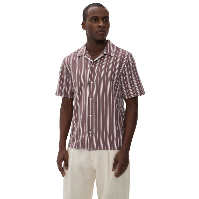 Madewell Florence Shirt Stripe Chalked Fig L