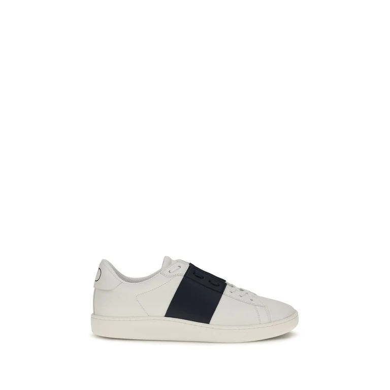 Valentino Garavani Blue Calf Leather Bos Taurus Low Top Sneakers - Men