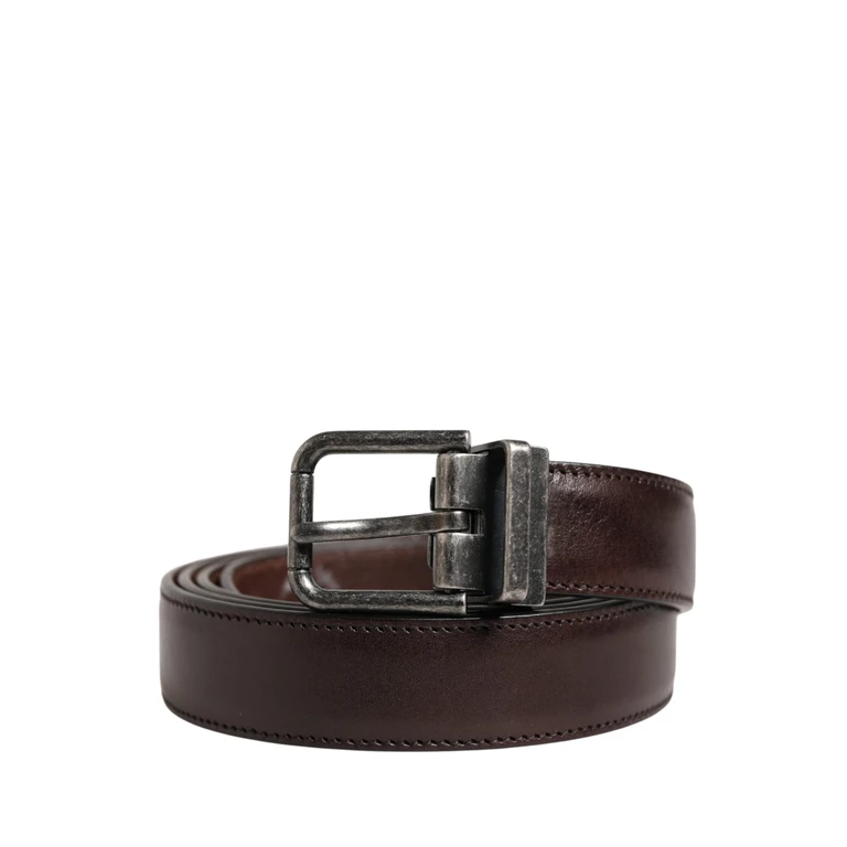 Dolce & Gabbana Men Brown Classic Leather Metal Buckle Belt Calf - Men