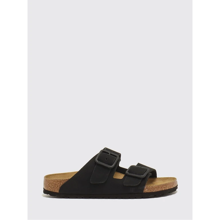 Arizona Wire Buckle Flat Sandals in Nubuck Leather with Double Buckle (1031771)