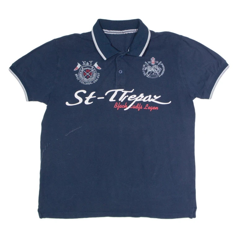 Mens Polo Shirt Blue M