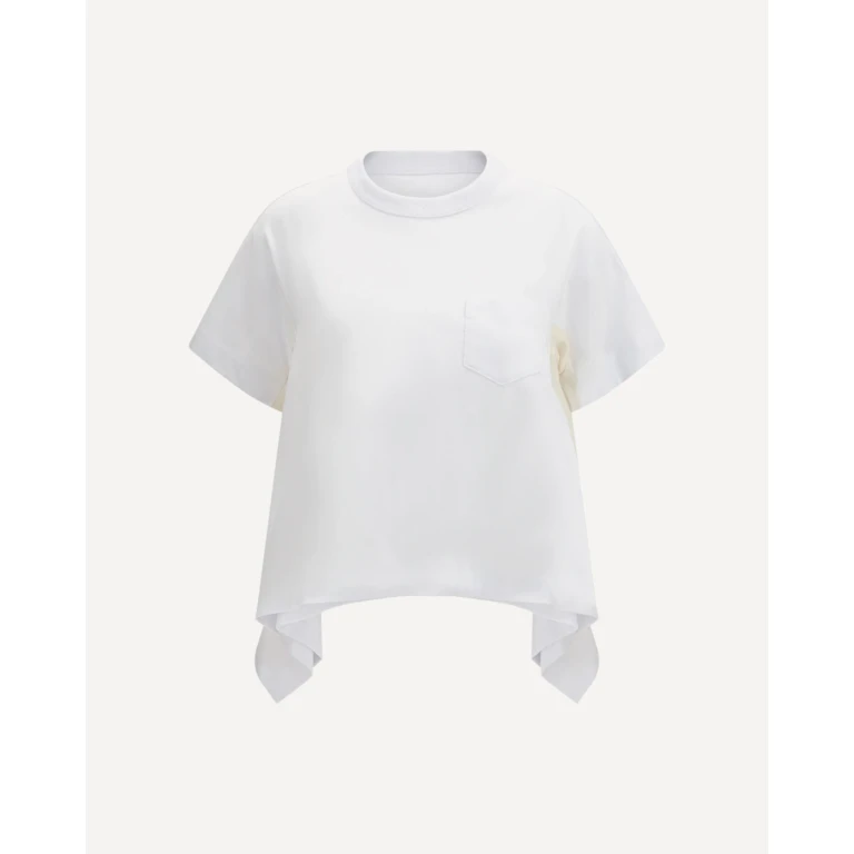 SACAI Pocket and draped T-shirt Female 1