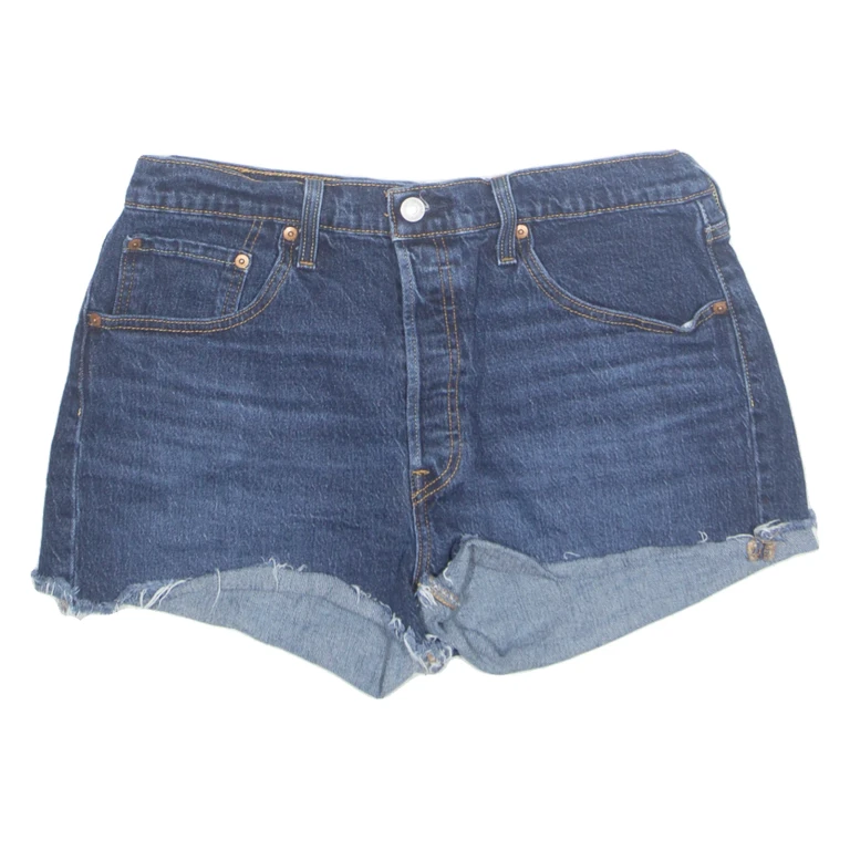 LEVI'S Turn Up 501 Womens Denim Shorts Blue Relaxed M W32