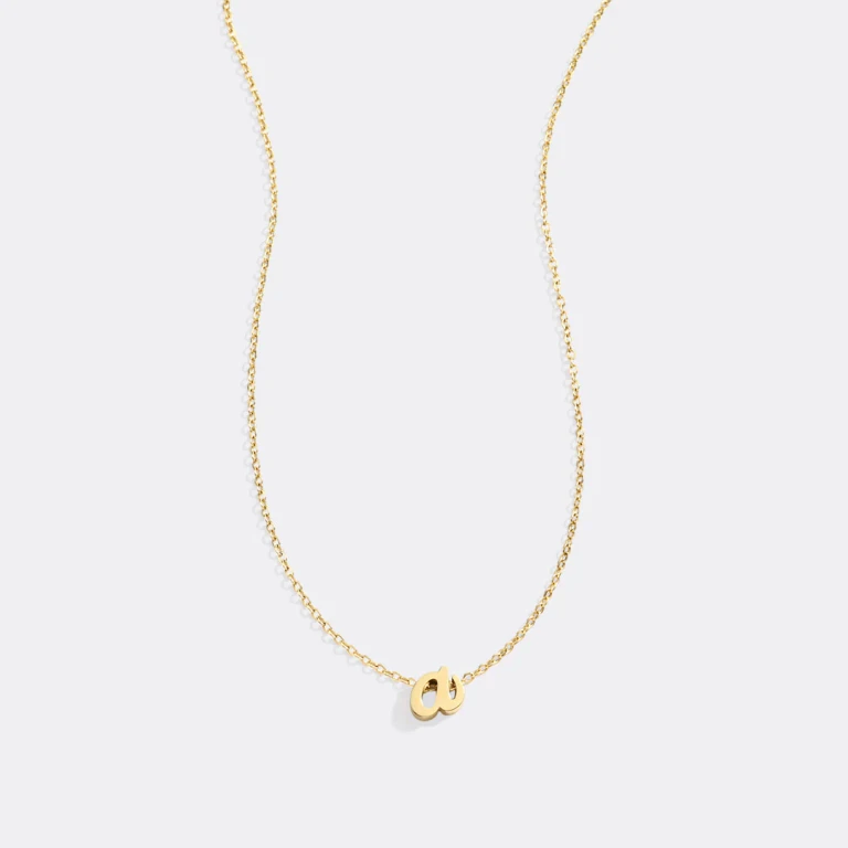 Tiny Script Initial Necklace