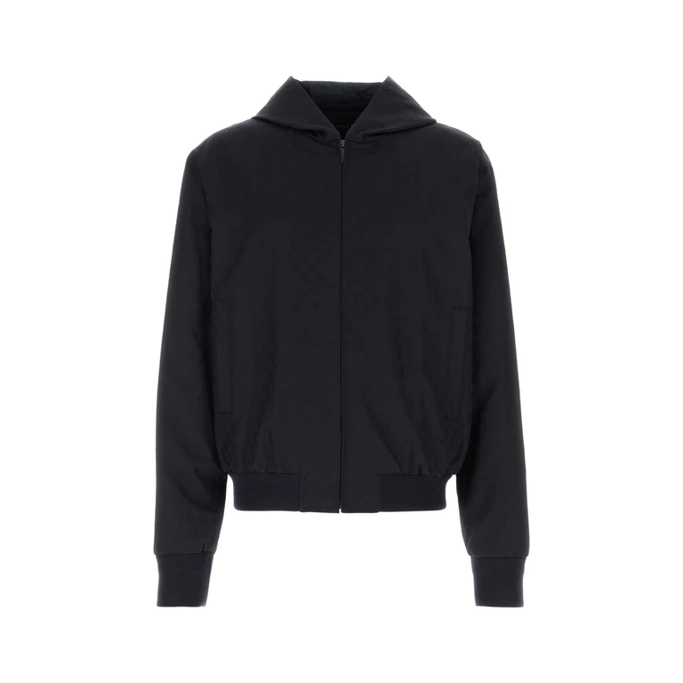 Gucci Dark Blue Gg Cotton Jacket Bluultramarine Giubbini - Men