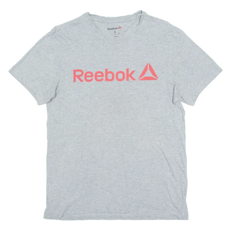 REEBOK Mens T-Shirt Grey Crew Neck S
