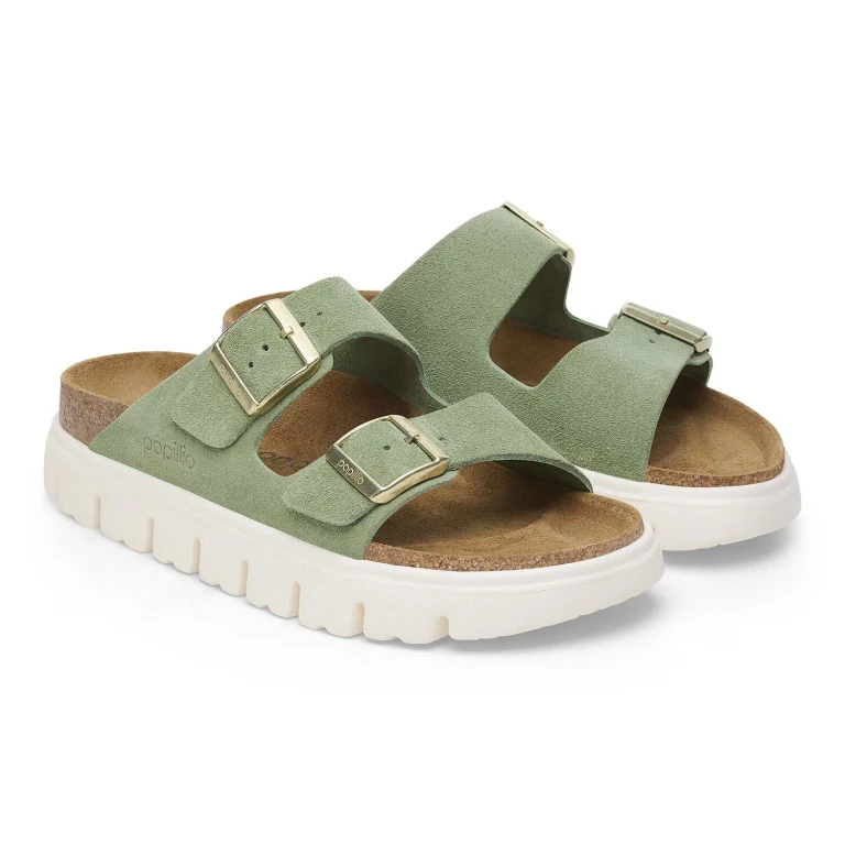 Fanny Ring-Buckle Suede Leather Wedge Narrow