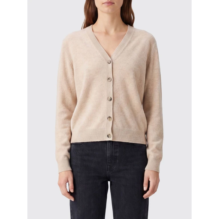 100% Cashmere V-Neck Cardigan with Patch Pockets (2621119045)