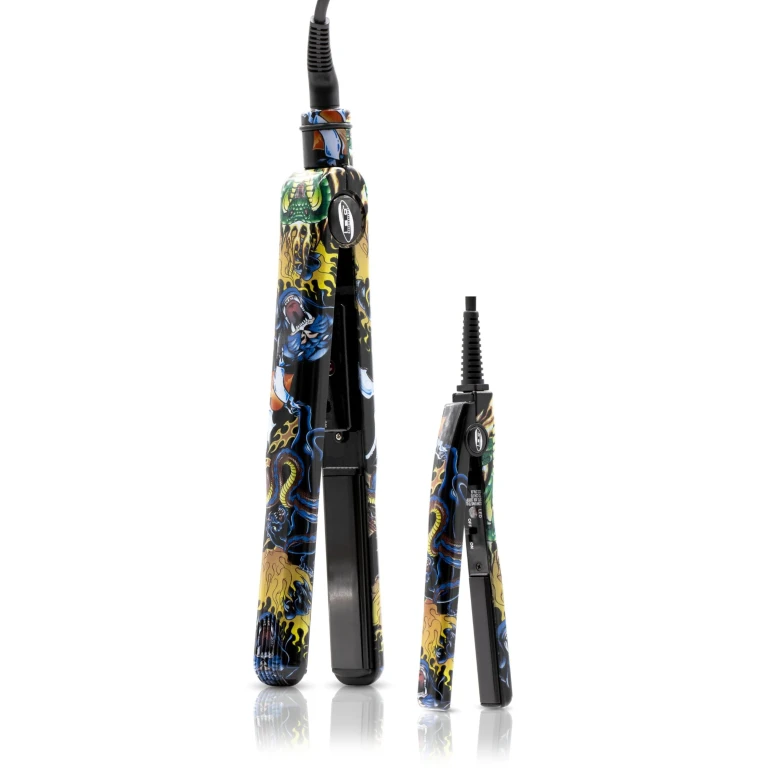 Black Dragon Tattoo Duo 1.25" & 0.5" 100% Ceramic Ultra-Smooth Flat Iron Set