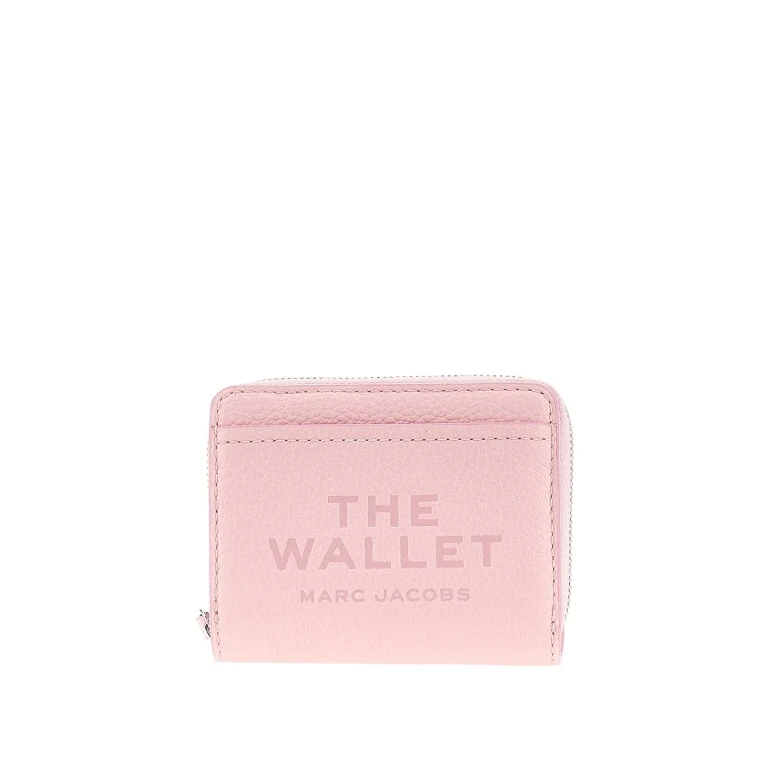 Grained leather mini compact wallet Woman One Size