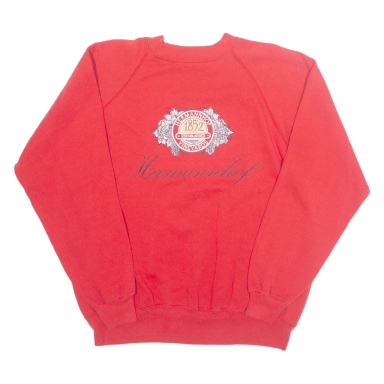 Vineyards Mens Sweatshirt Red 90s L