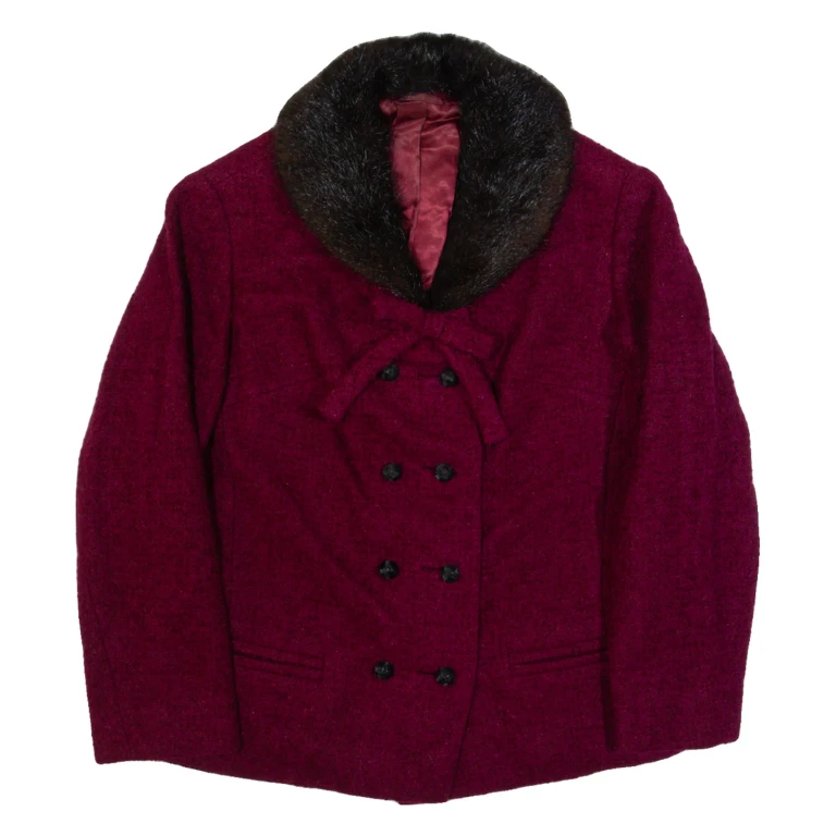 Womens Pea Jacket Purple 90s S