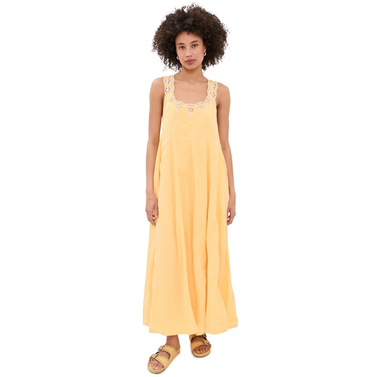 Free People To The Moon Maxi Dress Golden Haze S