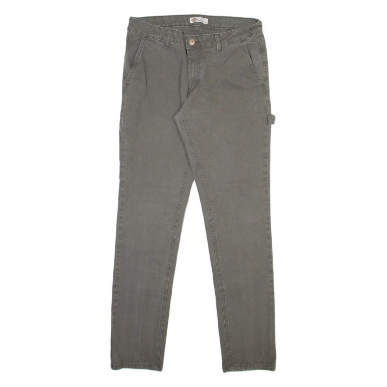 DICKIES Carpenter Womens Trousers Grey Slim Straight W30 L30