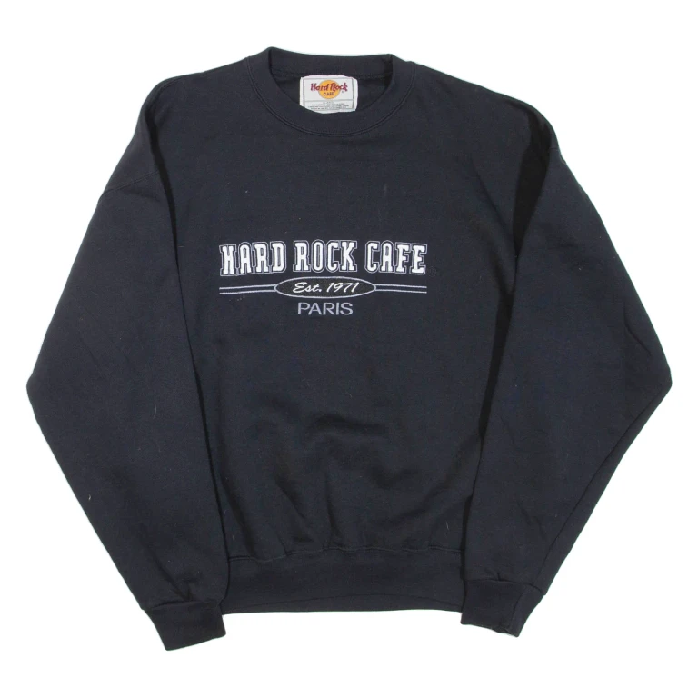 HARD ROCK CAFE Paris Mens Sweatshirt Black Crew Neck XL
