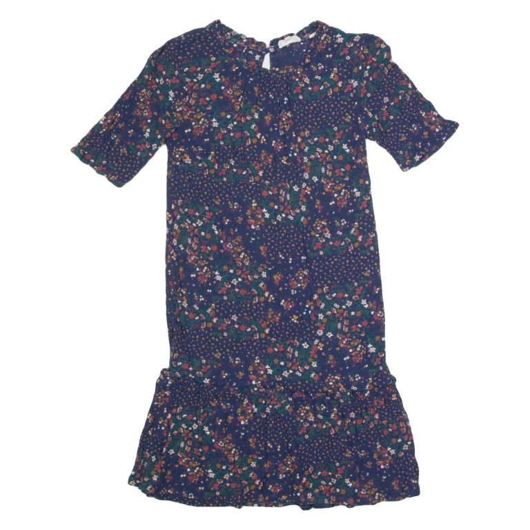 FAT FACE Oversized Womens Shift Dress Blue Floral Short Sleeve Knee Length UK 6