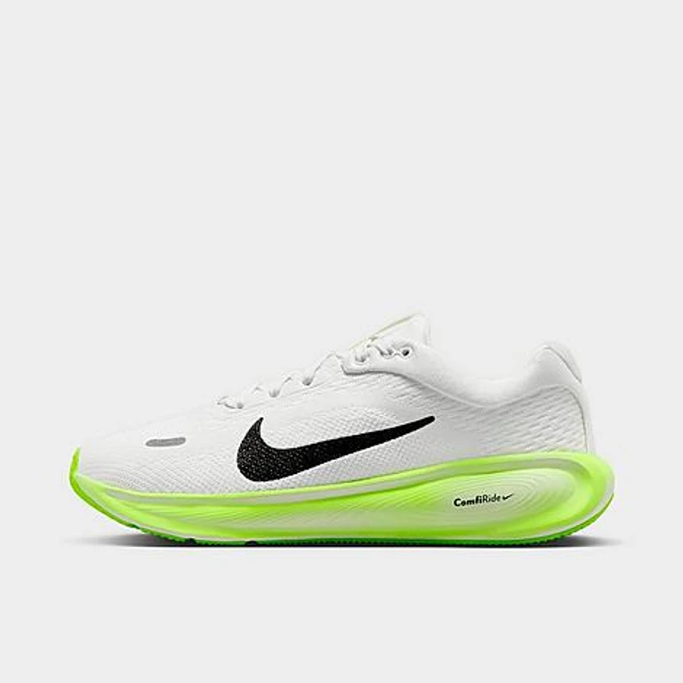 Nike Big Kids Stellar Ride Running Shoes in White/Summit White/Volt Size: 3.5