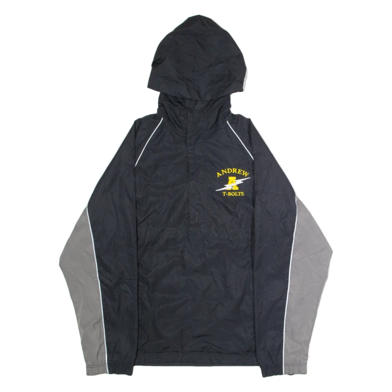 CHAMPION Andrew T-Bolts Mens Anorak Jacket Black USA Hooded Colourblock M