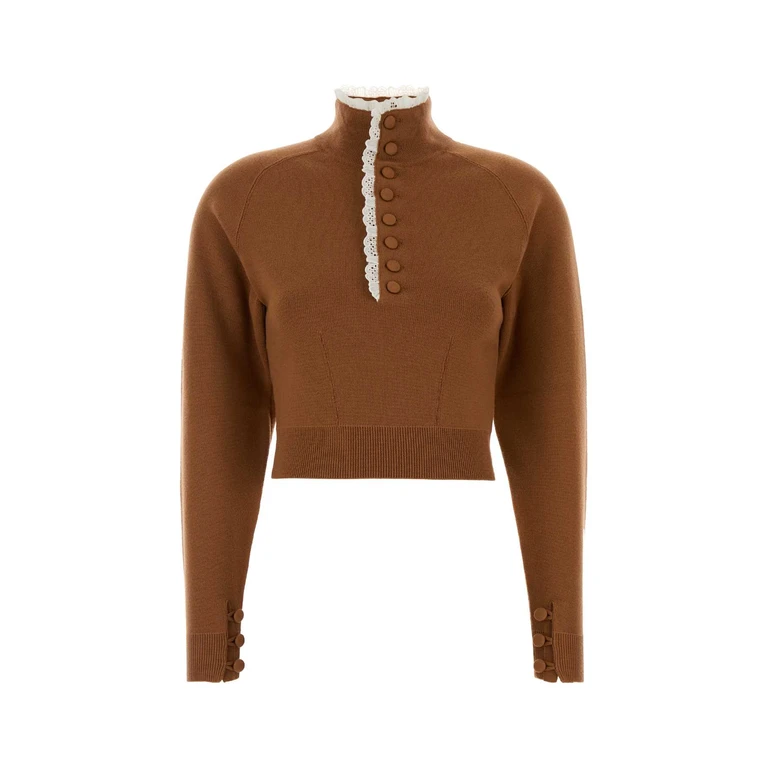 Chloé Caramel Wool Sweater Cognacbrown Exterior: Maglie - Women