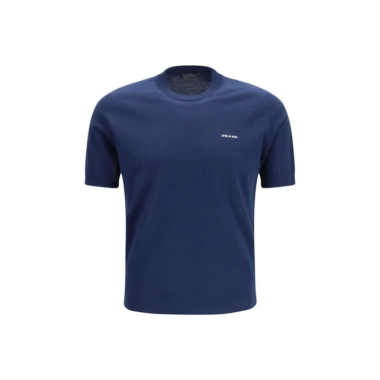Prada Blue Cotton T-Shirt - Men