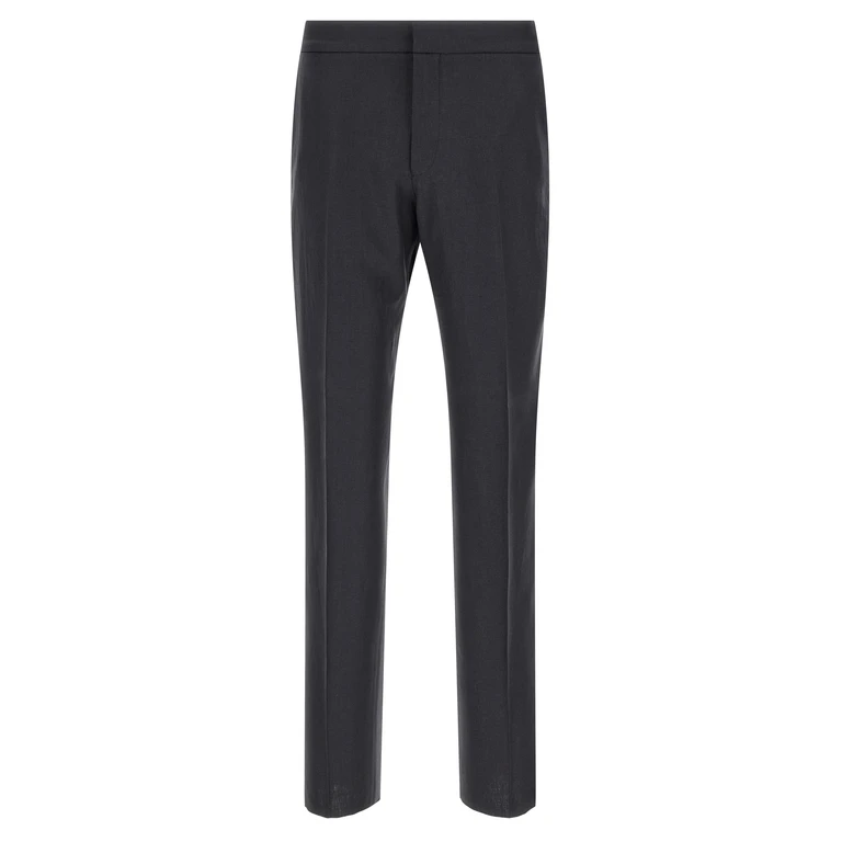 Zegna Blue Linen Dress Pants - Men