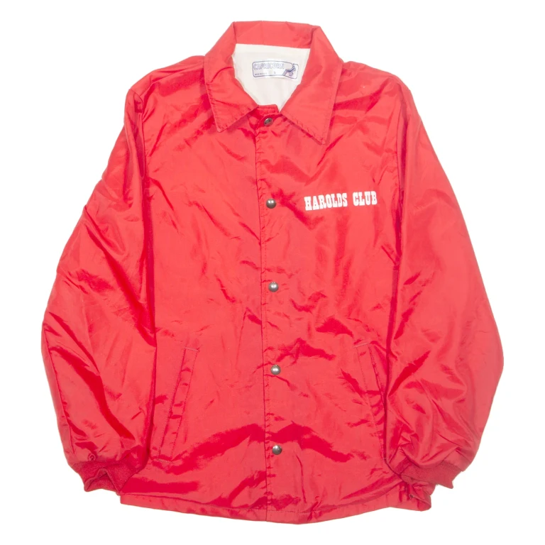 CAPRICORN Harolds Club Mens Coach Jacket Red Nylon USA S