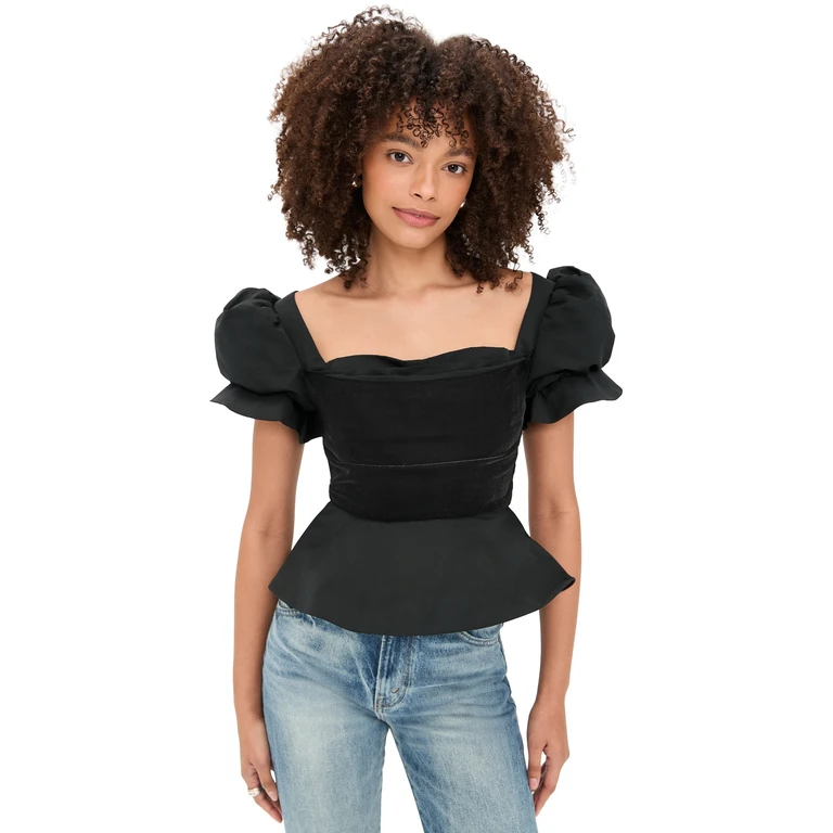 Damaris Bailey Rose Blouse Black Velvet S