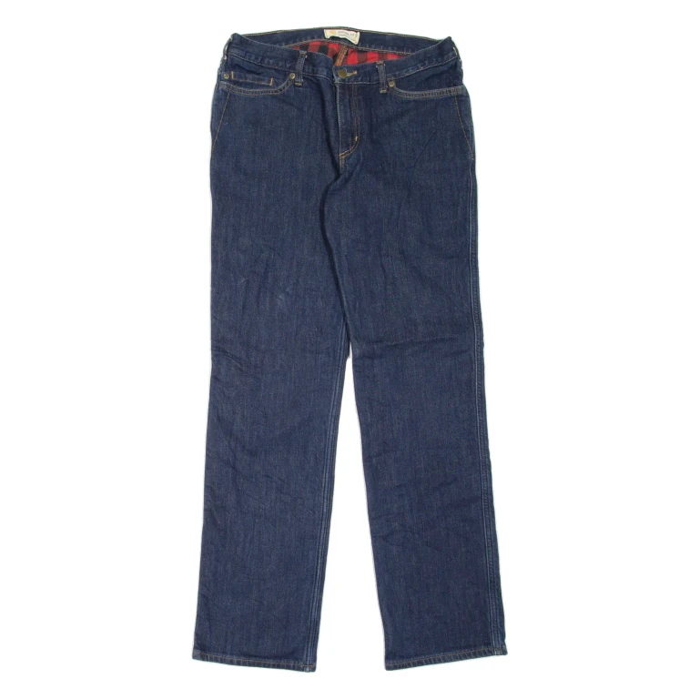 CARHARTT Blanket Lined Workwear Womens Jeans Blue Regular Straight W31 L32