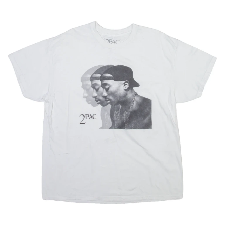 2PAC Mens Band T-Shirt White XL