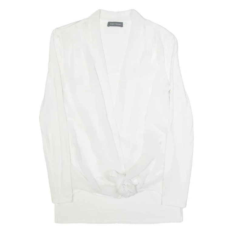 MINT VELVET Womens Top White Long Sleeve UK 6