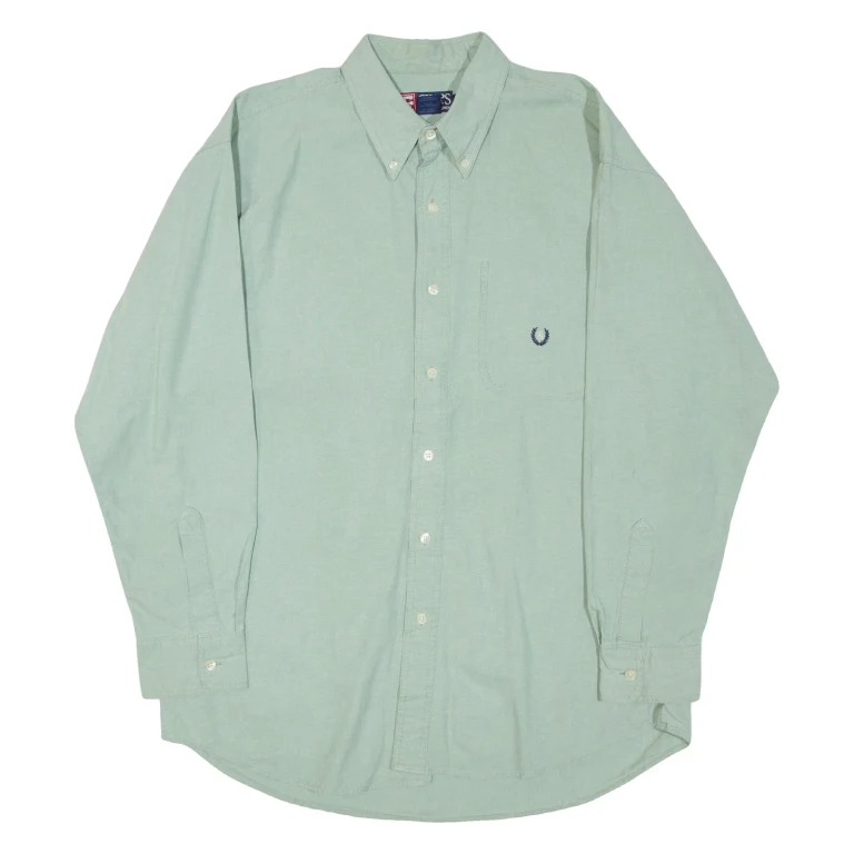 CHAPS RALPH LAUREN Mens Plain Shirt Green Long Sleeve L