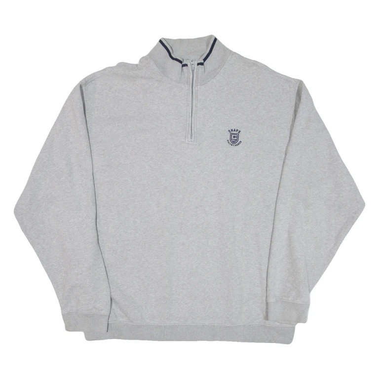 CHAPS RALPH LAUREN Mens Sweatshirt Grey 1/4 Zip L