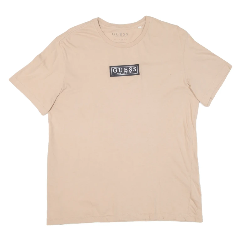 GUESS Mens T-Shirt Beige L