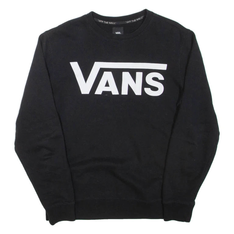 VANS Mens Sweatshirt Black Crew Neck S