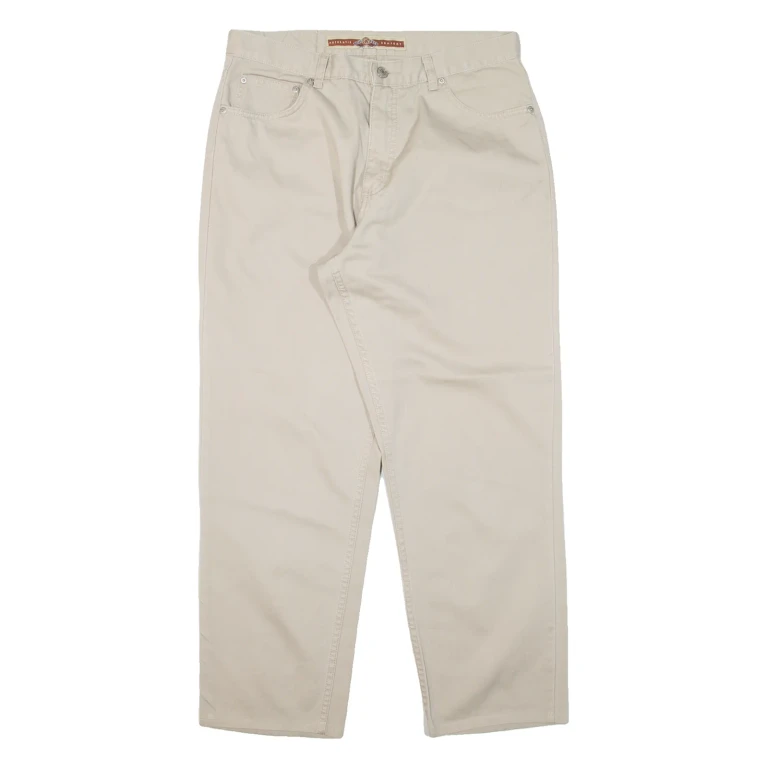 BLUE RIVER Mens Trousers Beige Relaxed Tapered W32 L28